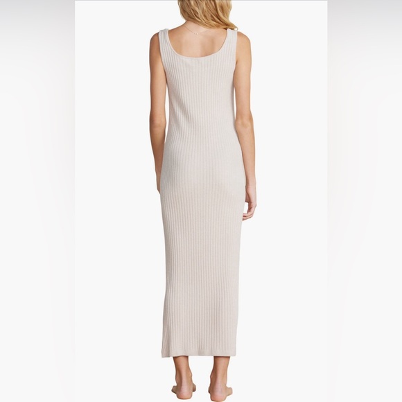 Barefoot Dreams CozyChic Ultra Lite Rib Square Neck Midi Dress - Bisque (M) - Picture 2 of 11